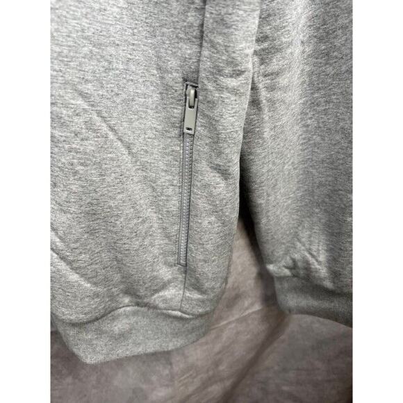 Men's Sweatshirt Jacket Sz XL Sherpa Lined Hoodie Pocket Warm Winter Light Gray - Picture 5 of 6